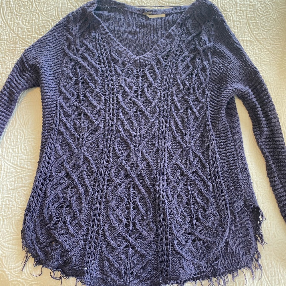 Purple Free People Oversized Knit Sweater Medium